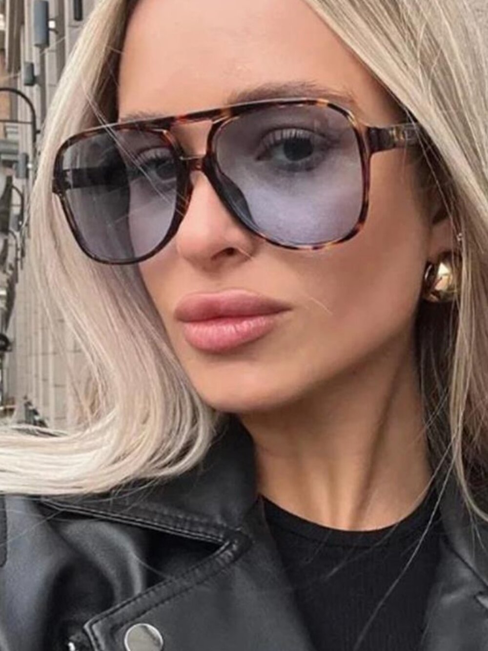 Retro Large Frame Square  Sunglasses
